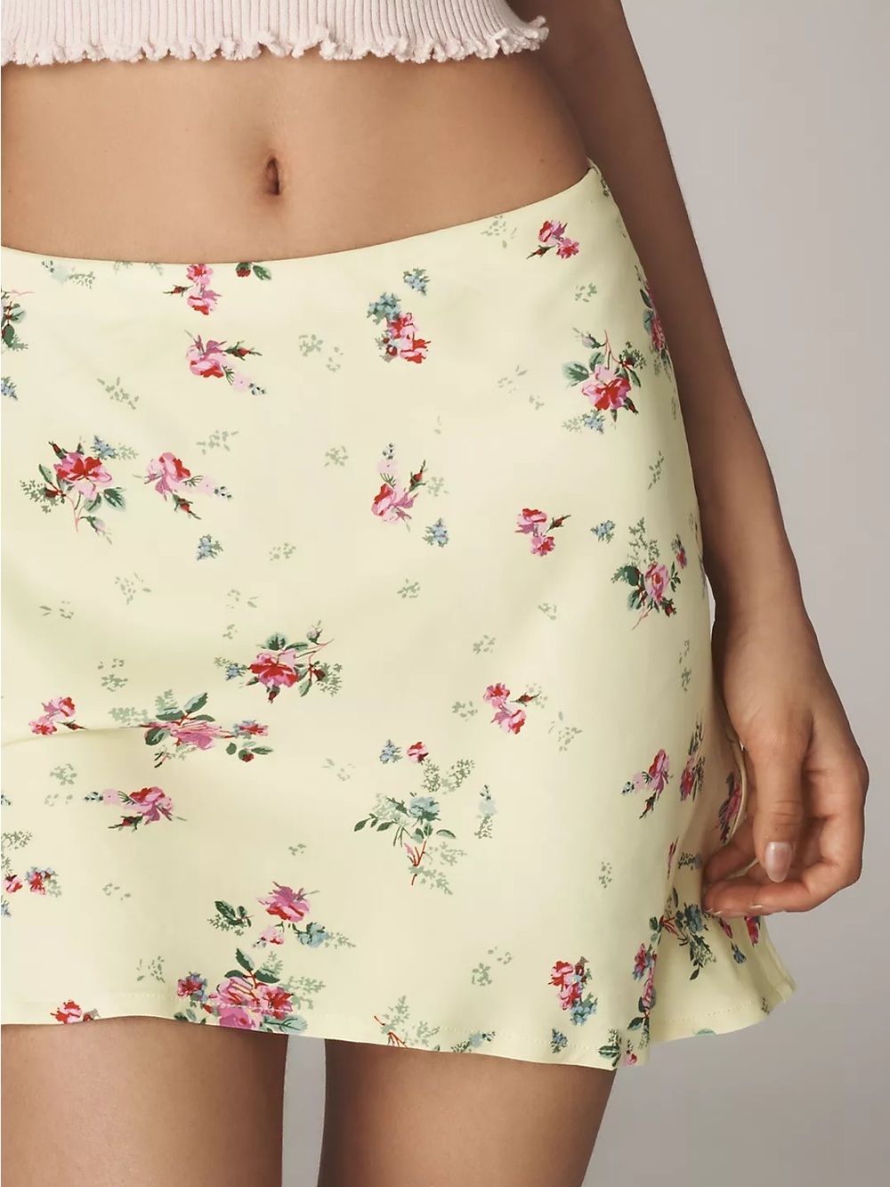 Anthropologie ||‎ Tilda Floral Mini Skirt Slip Yellow XL